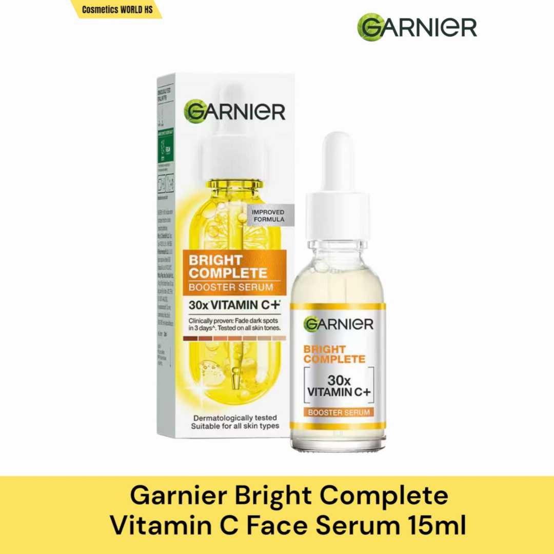 GARNIER Bright Complete Overnight Serum (10% Pure Vitamin C Reduce Skin Blemishes + Brighten Skin) 15ml