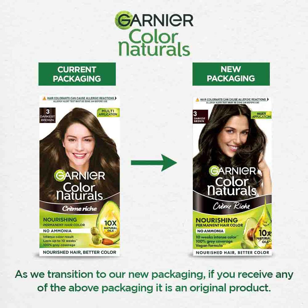 Garnier কালার ন্যাচারালস 3 ডার্কেস্ট ব্রাউন 70ml + 60g