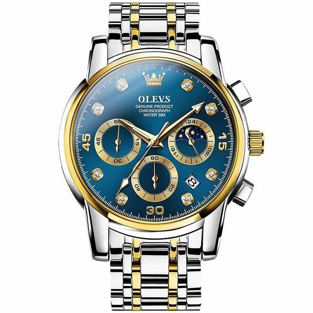 OLEVS 2889 Top Luxury Brand Fashion Dual Time Watch For Men