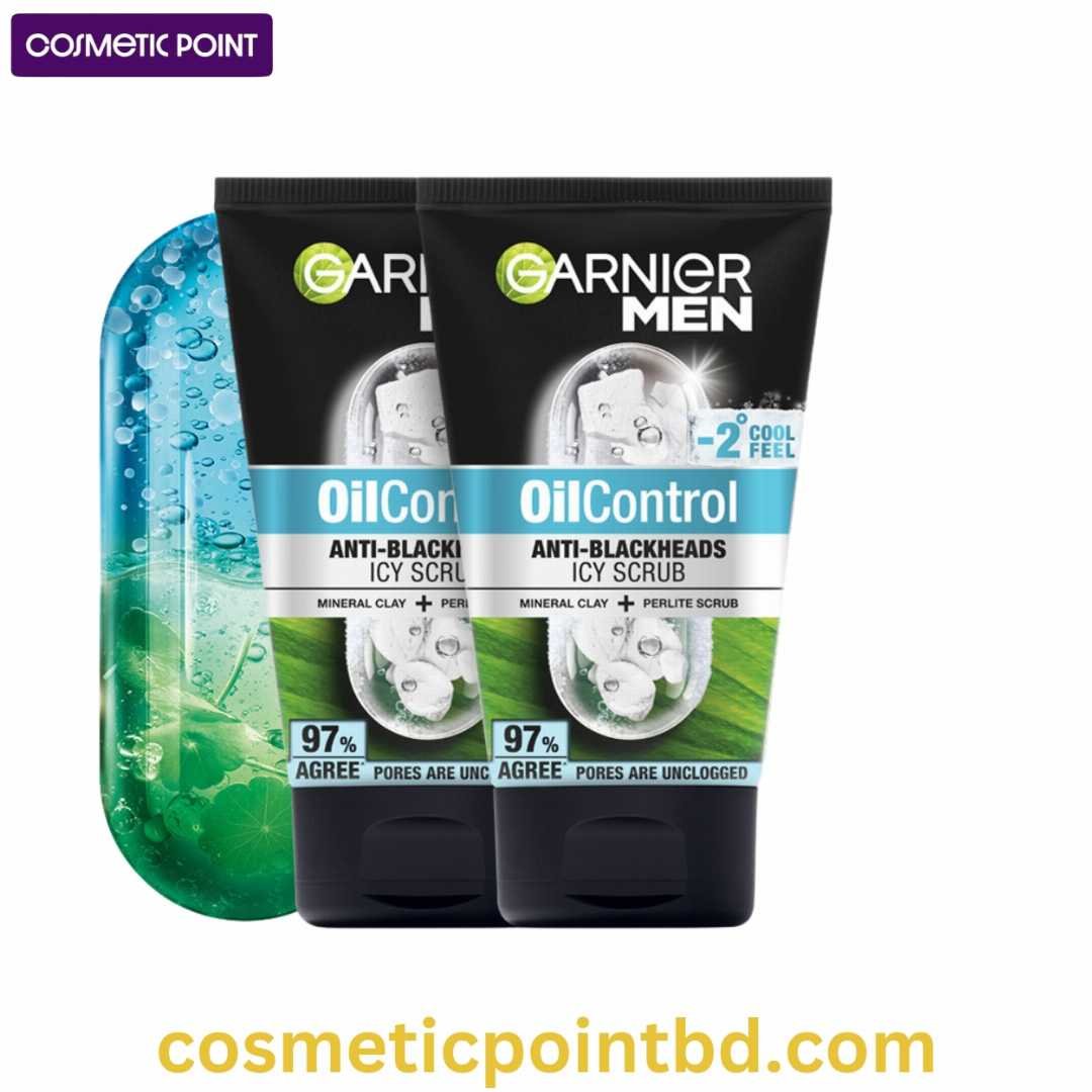 Garnier Men Oil Control Anti-Blackheads Brightening Icy Scrub 100ml