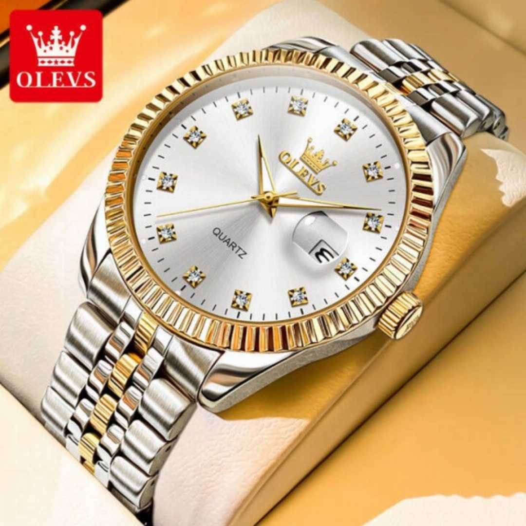 OLEVS 5526 Stainless Steel Analog Watch For Men - White