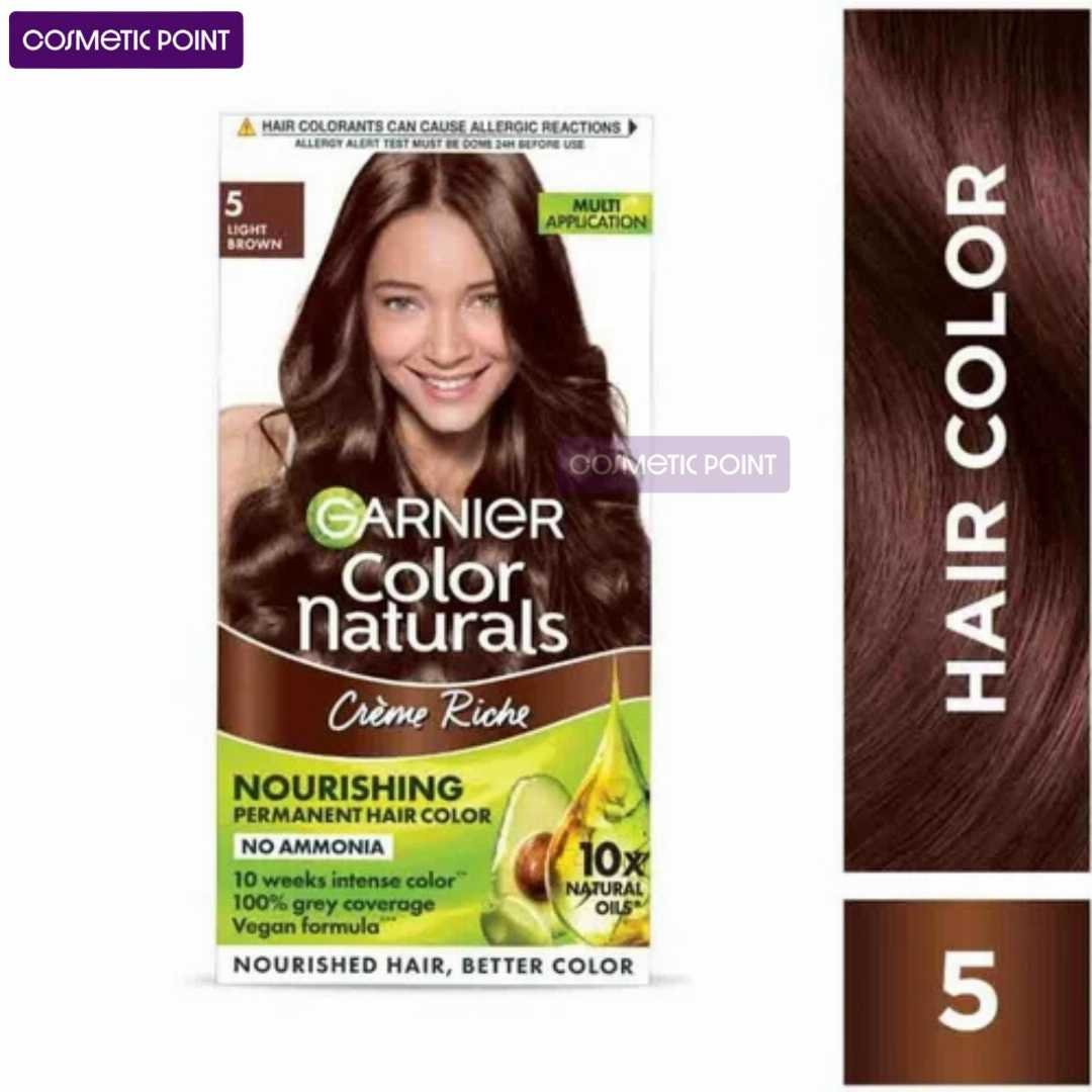 GARNIER Hair Colouring Creme, Long-lasting, Color Naturals, (Shade: 5 Light Brown)